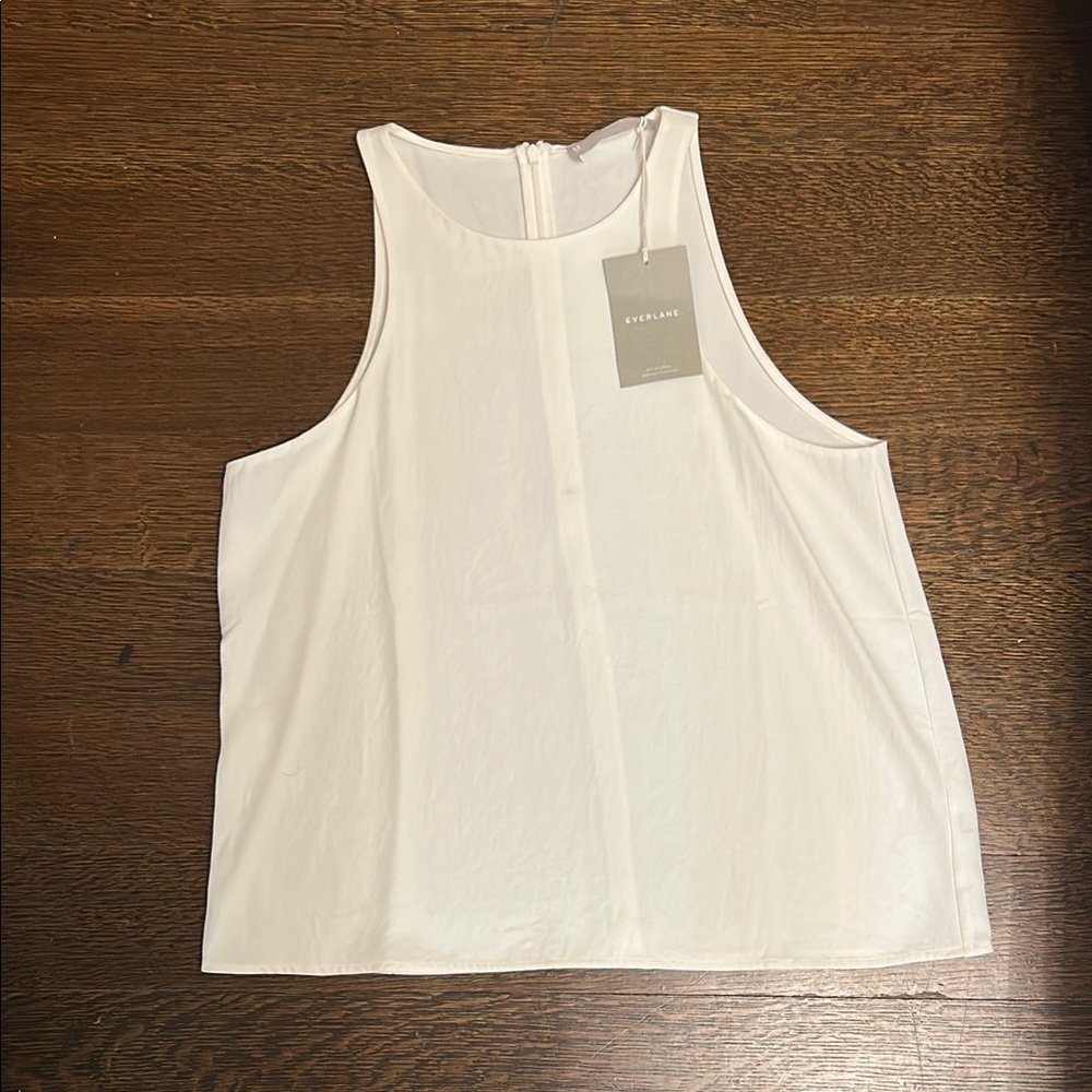 Everlane White Blouse Lightweight Crew Neck